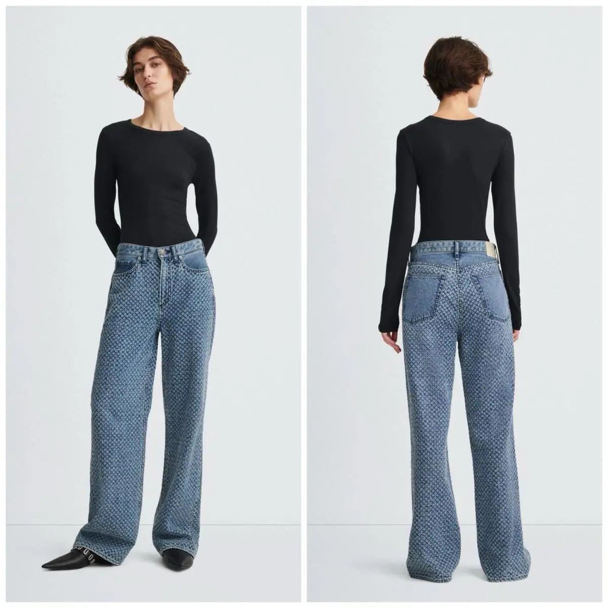 Rag Bone The Logan Mid Rise Wide Leg In Nemmi Tweet Size: 34