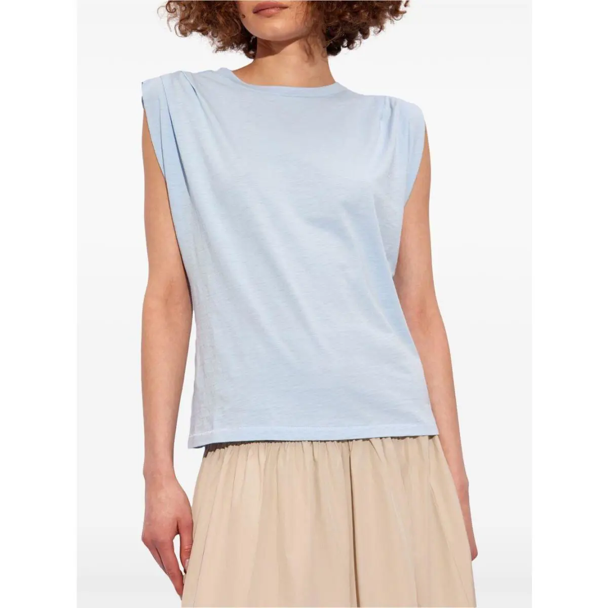 Rag Bone Womens Light Blue Sleeveless T-shirt Light Bkue Size L 307189