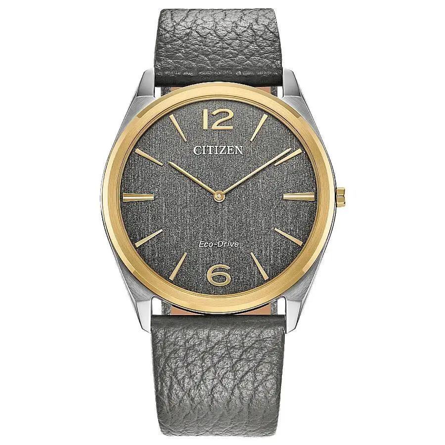 Citizen Men`s Suratto Gray Dial Leather Band Watch - AR3124-07H
