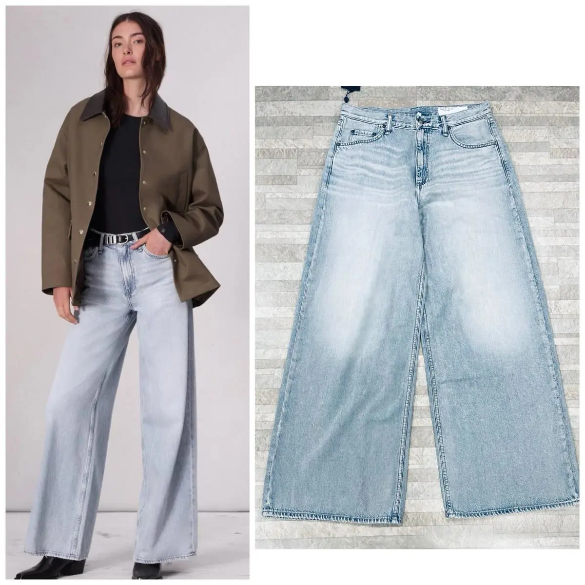 Rag Bone The Sofie High Rise Ultra Wide In Kierra Size: 31