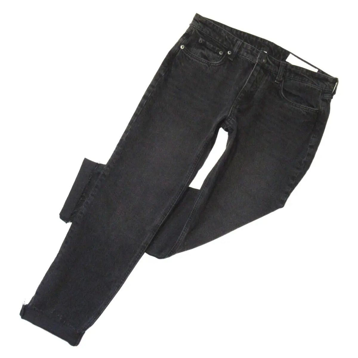 Rag Bone Dre in Highland Black Low Rise Slim Boyfriend Stretch Jeans 28 by Rag & Bone
