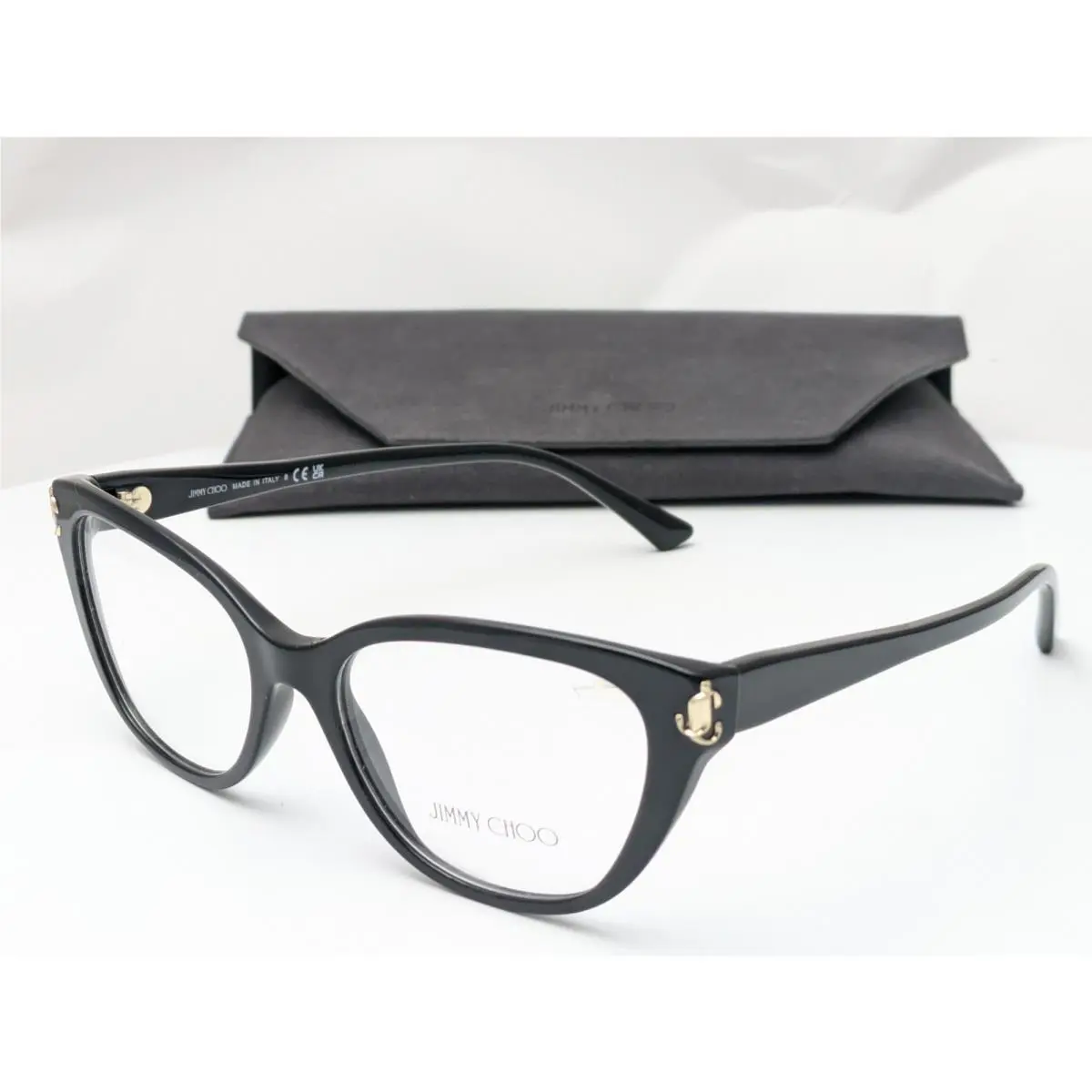 Jimmy Choo JC3011 5000 Cateye Black Gold Women`s Eyeglasses Frames 54-17-145