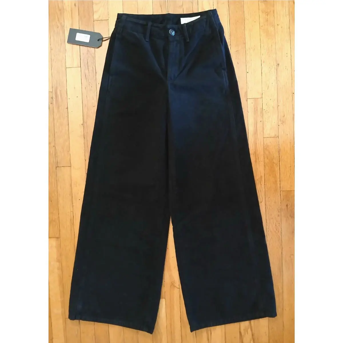 Rag and Bone Serena Women`s Size 2 Wide Leg Chino Black Cotton Pants