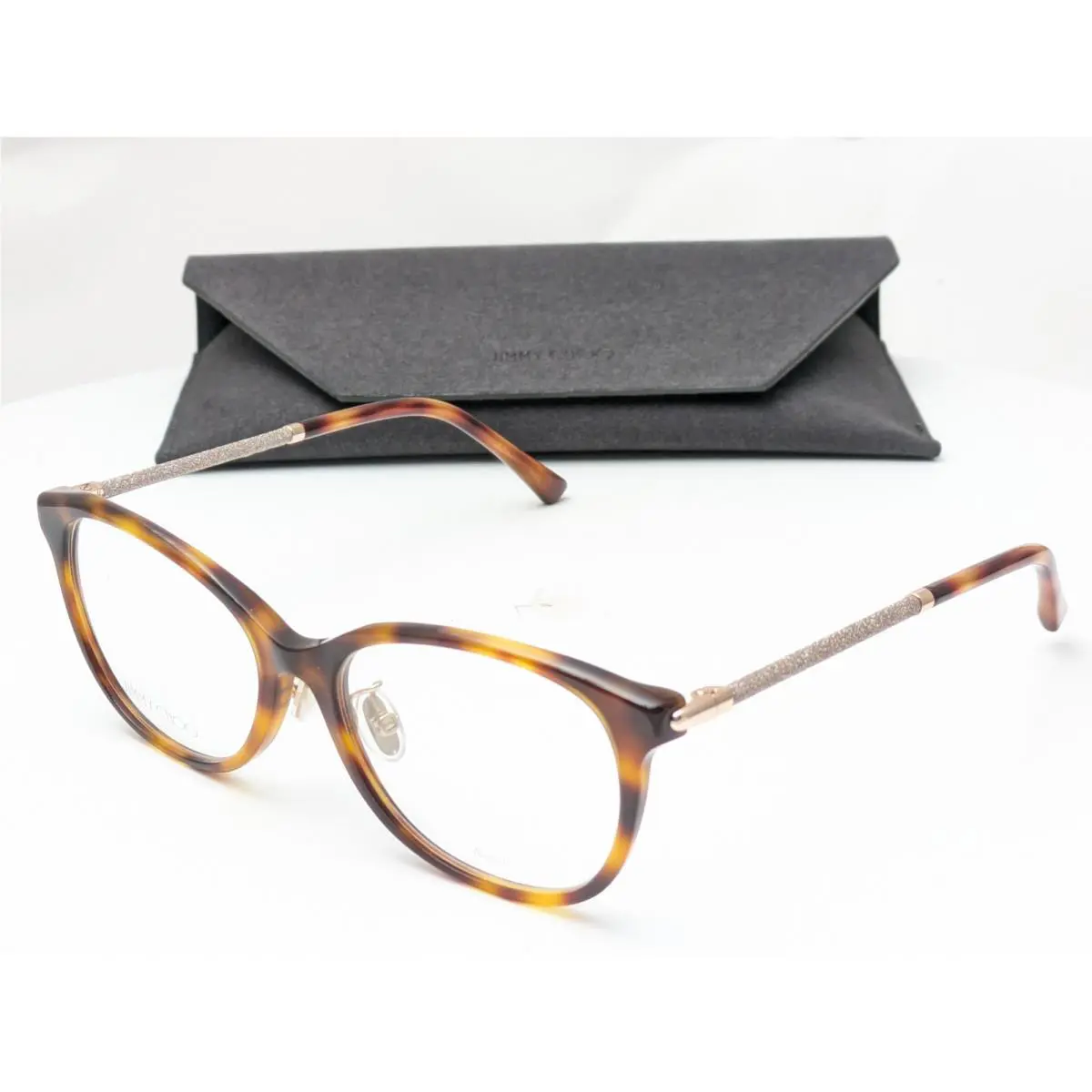 Jimmy Choo JC323/G 086 Oval Dark Havana Gold Women`s Eyeglasses Frames 53-17-140
