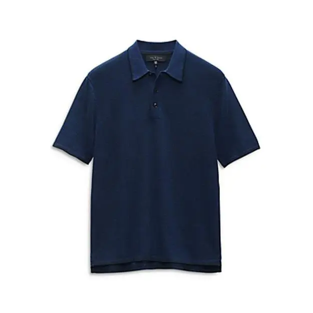 Rag Bone Men`s Harvey Knit Polo Blue XL