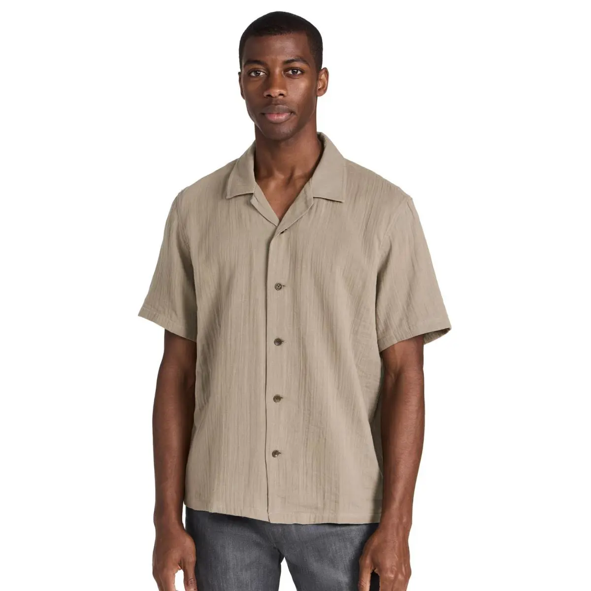 Rag Bone Men`s Avery Gauze Shirt Vetiver Green S