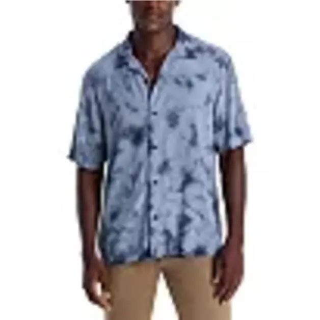 Rag Bone Camp Shirt with Short Sleeves and Allover Print Size M