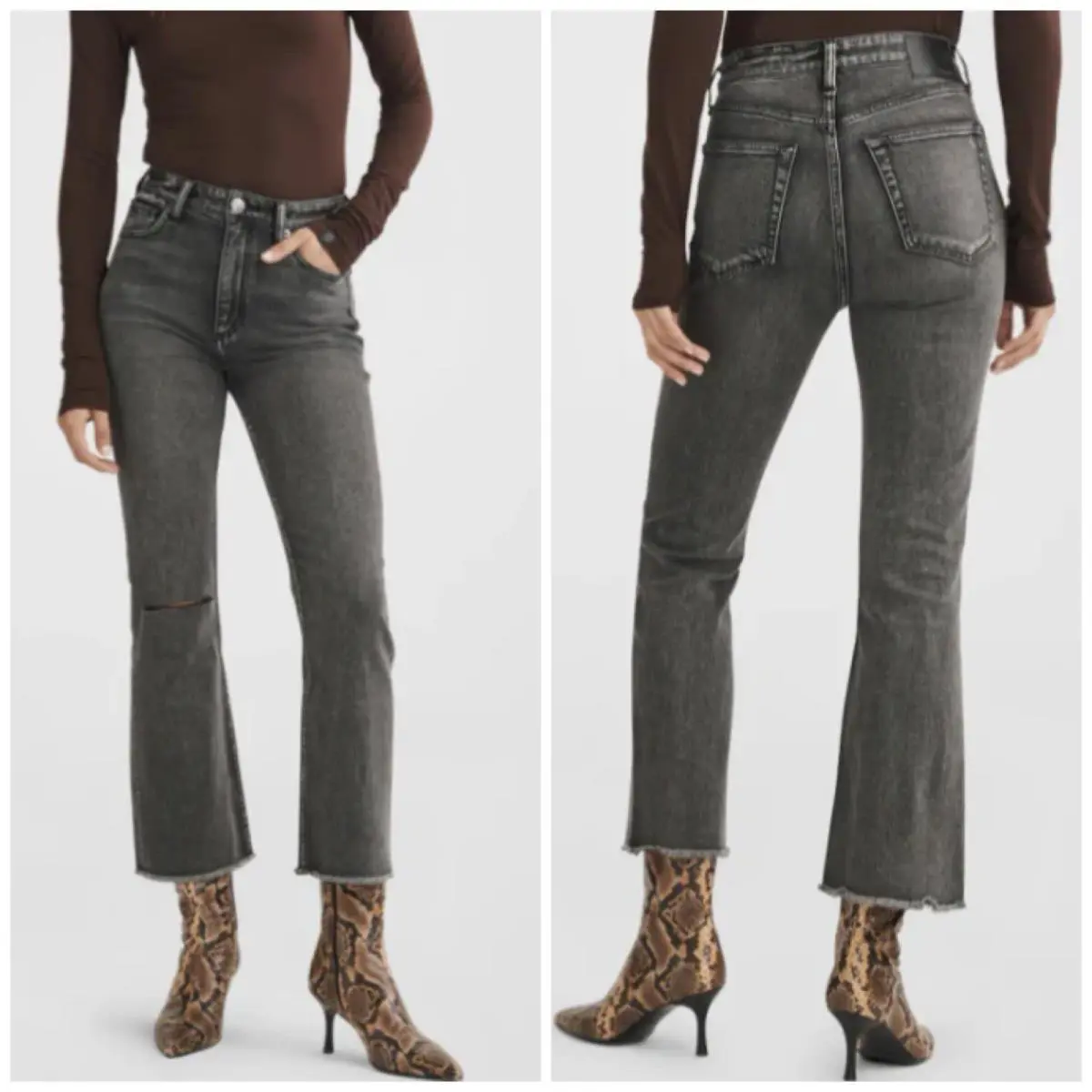 Rag Bone Casey High Rise Ankle Flare In Sherwholes Size: 30