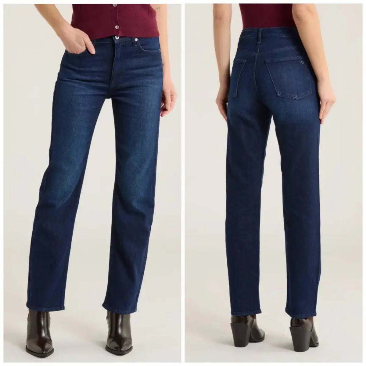 Rag Bone The Hattie Mid Rise Full Length Jeans In Fairburn Size: 27