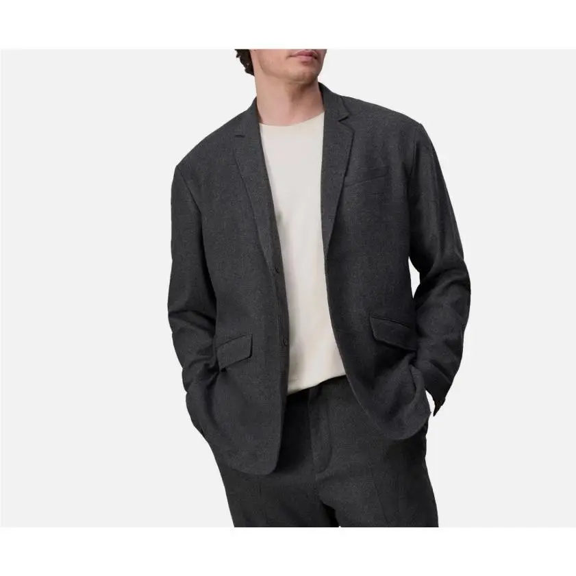 Mens Rag Bone Shift Flannel Heather Gray Sport Coat Italian Fabric 44