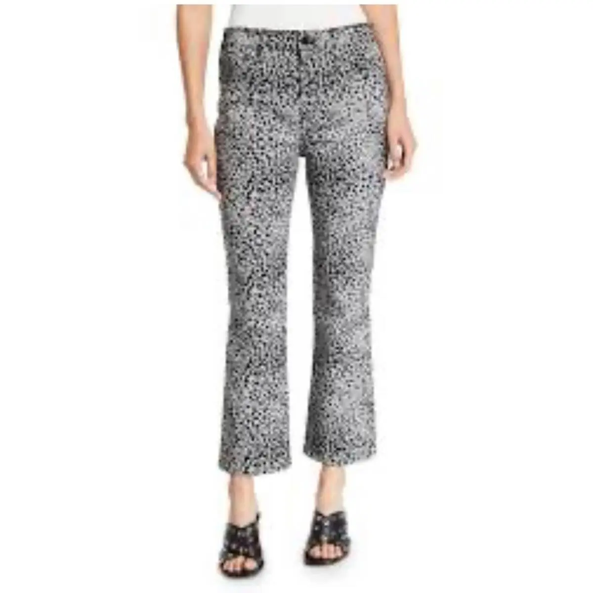 Womens Rag Bone Hana Grey Cheetah High Rise Crop Ankle Jeans Size 24 by Rag & Bone