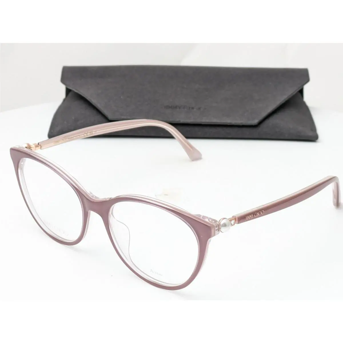 Jimmy Choo JC358/G Y9A Transparent Plum Pink Women s Eyeglasses Frames 53-17-145