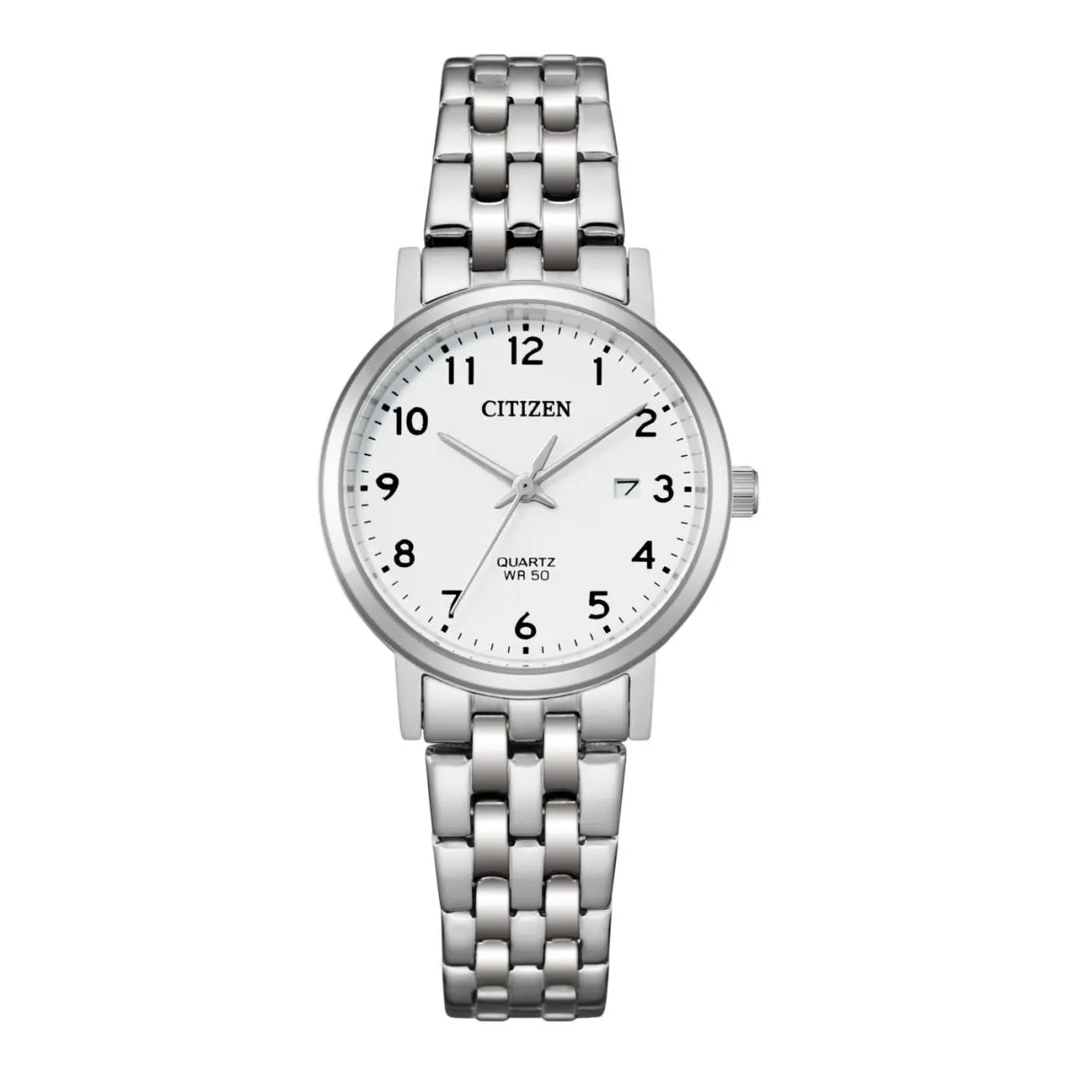 Citizen Ladies Dress Quartz White Dial Stainless Steel Watch EU6090-54A - Dial: White, Band: Silver, Bezel: Silver