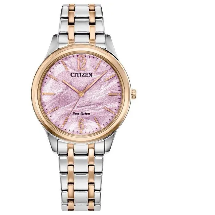 Citizen Ladies Eco Watch 36mm with Pink Marbled Dial - EM1216-55x