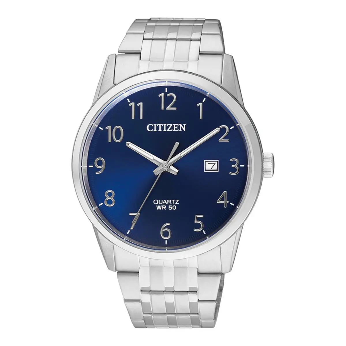 Citizen Men`s Dress Quartz Blue Dial Stainless Steel Watch BI5000-52L