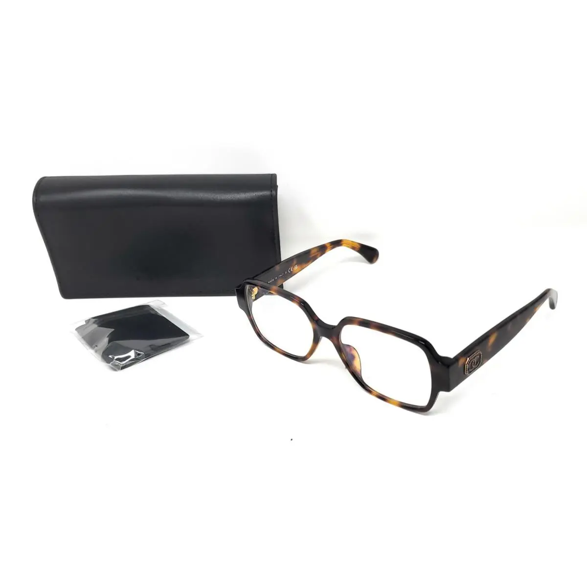 Women`s Chanel Eyeglasses Square Dark Havana with Demo Lenses CH3438 C.714