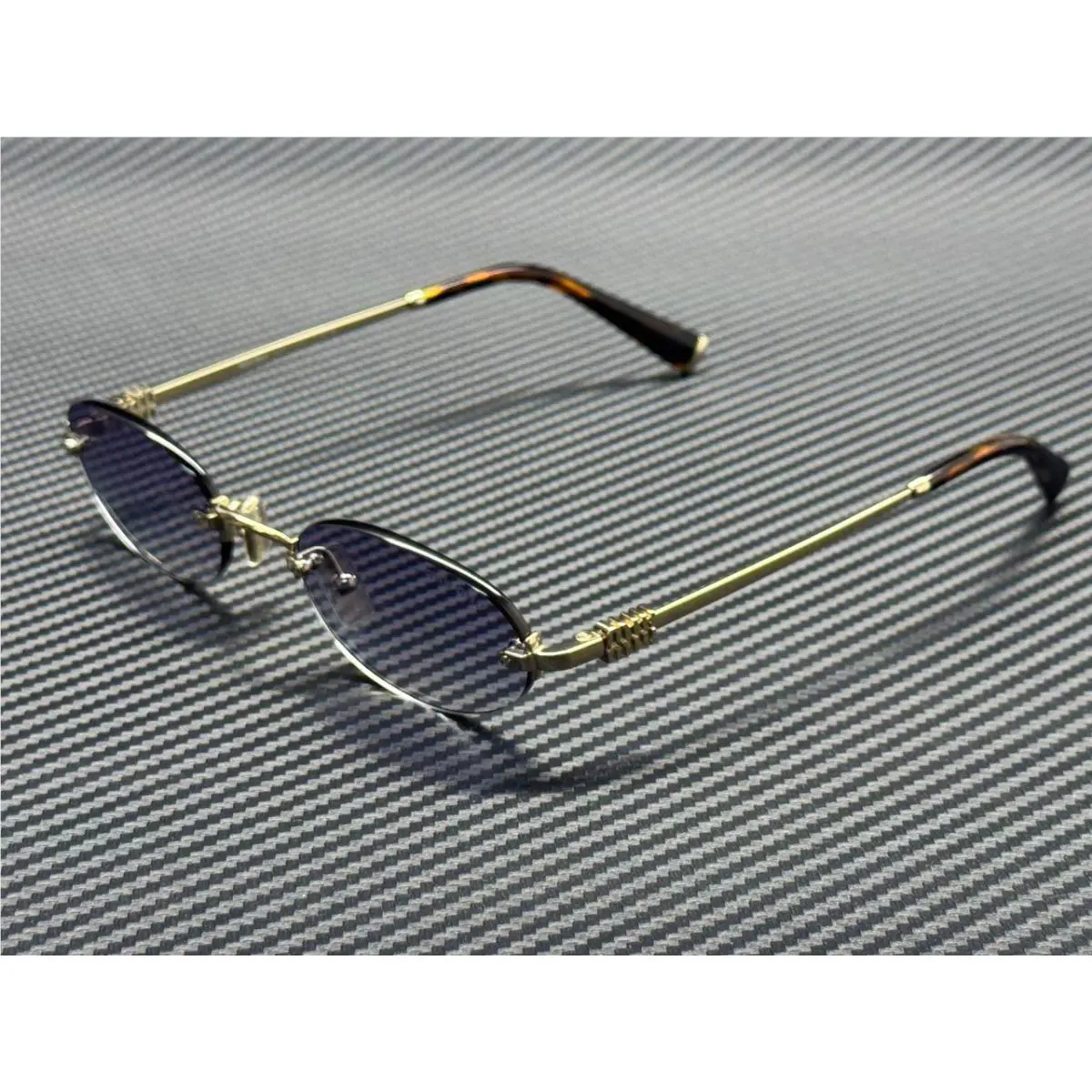 Miu Miu MU A54S ZVN80O Pale Gold Blue Gradient Women`s 51 mm Sunglasses