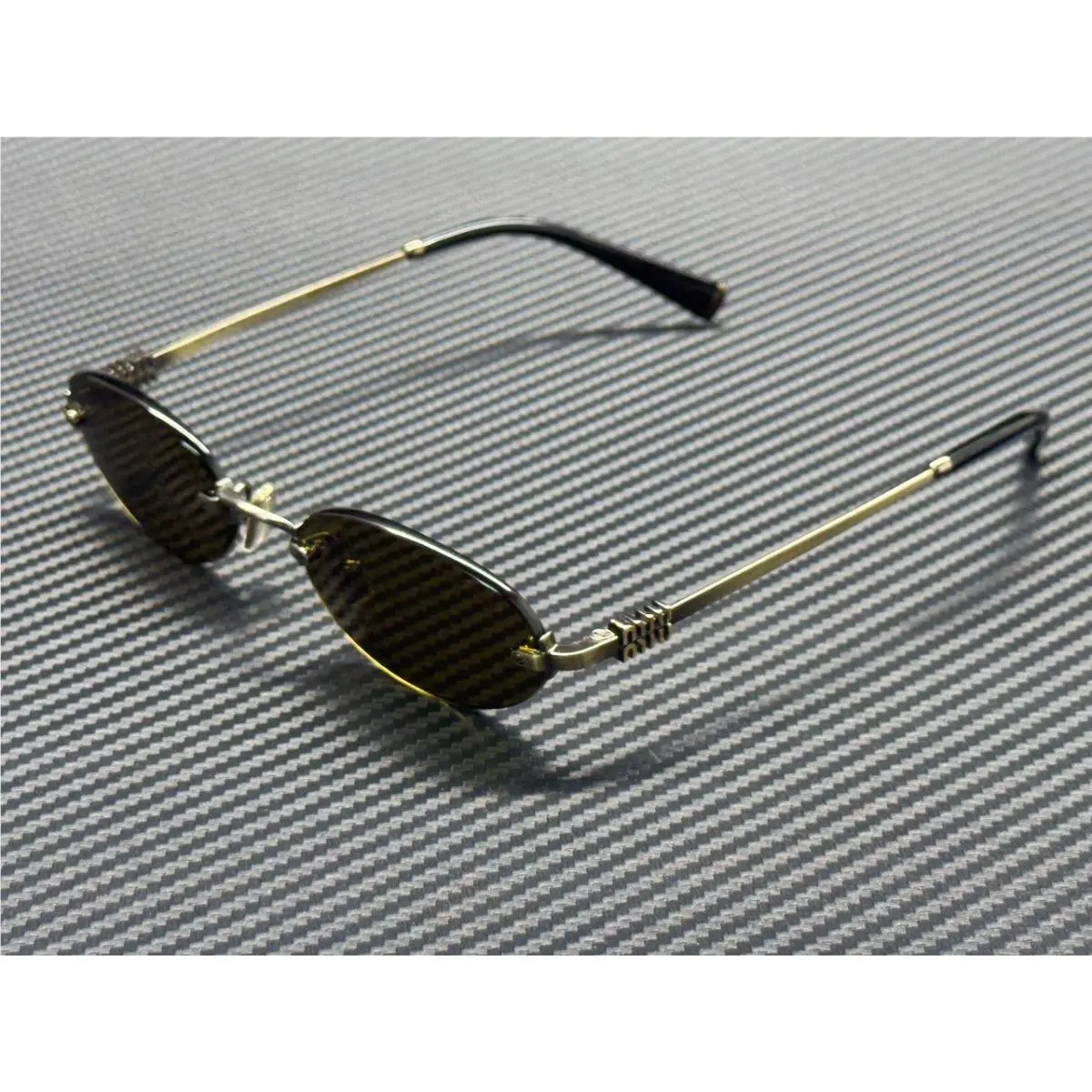 Miu Miu MU A54S 26C09Z Old Gold Dark Brown Women`s 51 mm Sunglasses