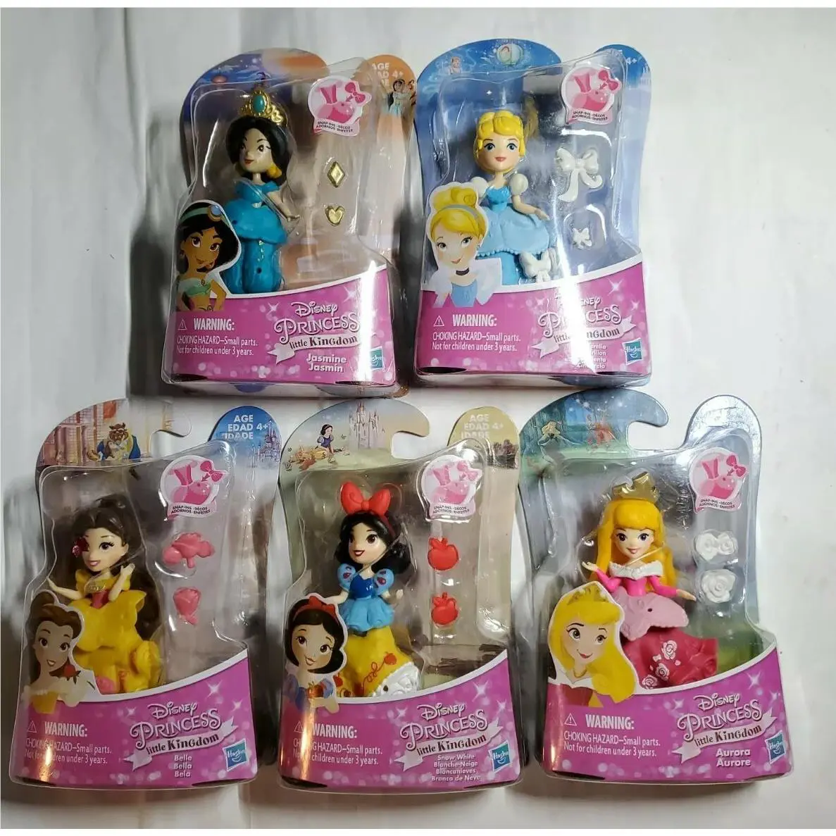 5 Disney Princess Little Kingdom Cinderella Belle Jasmine Aurora Snow White
