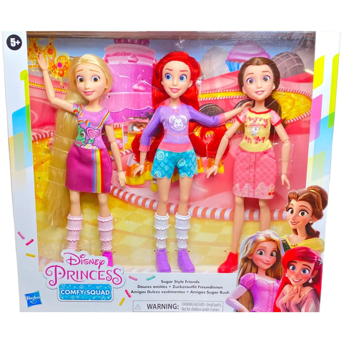 Disney Princess Comfy Squad Sugar Style Friends 3-Pack Dolls