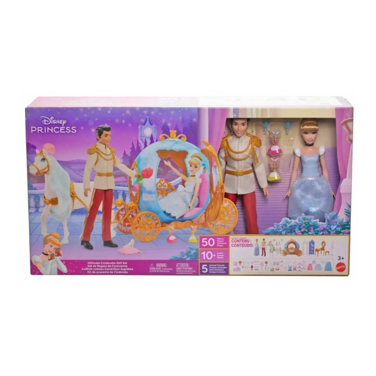 Disney Princess Cinderella Ultimate Gift Set with Carriage Horse Doll Prince