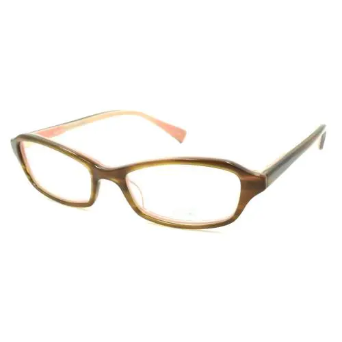 Oliver Peoples Cylia Otpi Kids Girls Eyeglasses Frames 45-15-135 Brown / Pink - Frame: Striped Brown on Pink