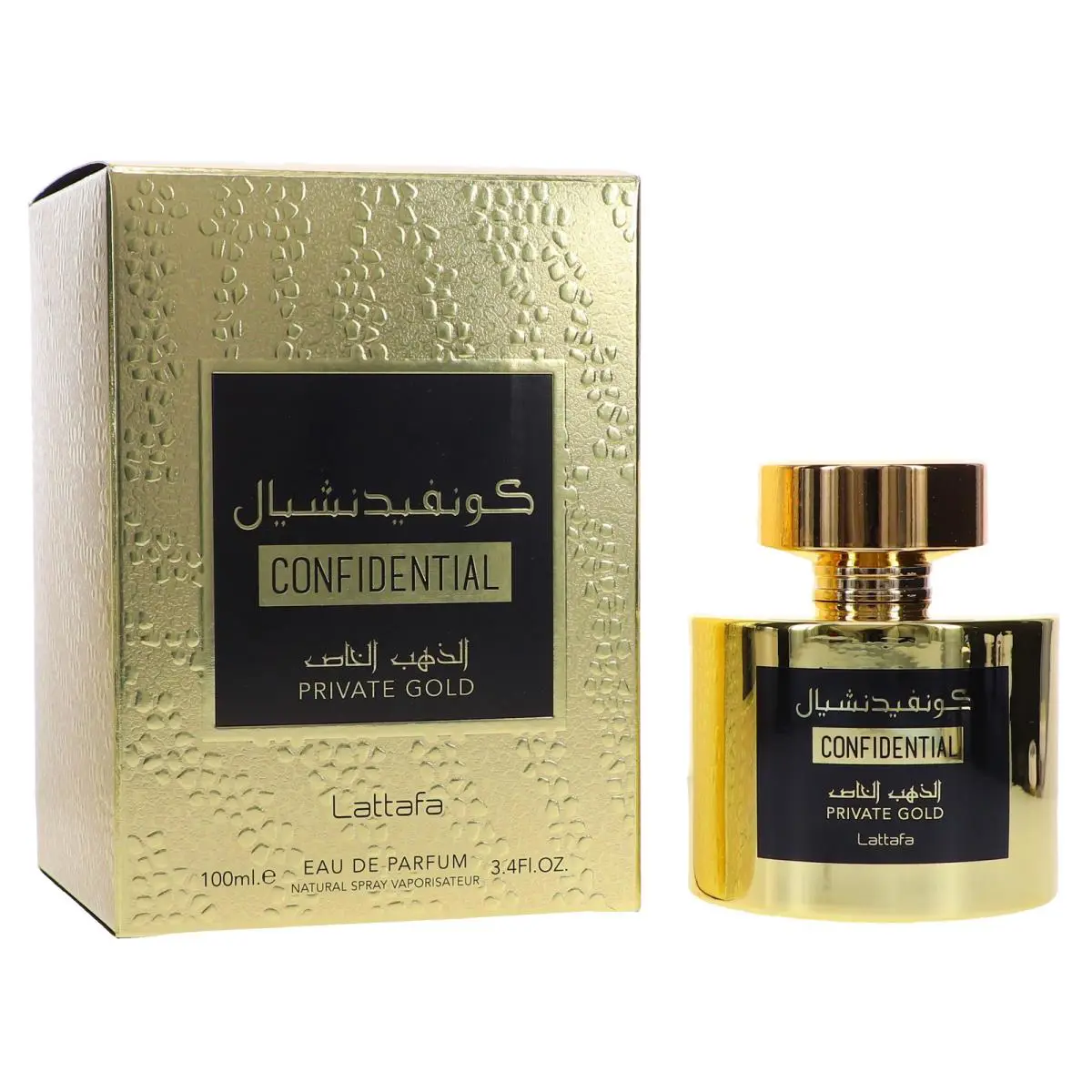 Lattafa Confidential Private Gold Eau de Parfum 3.4 oz