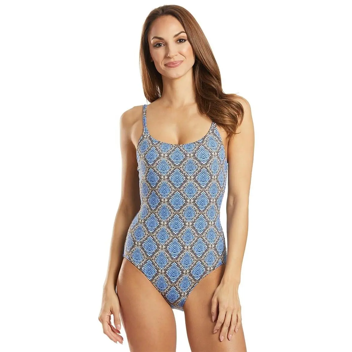 Tommy Bahama 266295 Women Python Over-the-shoulder One-piece Swimsuit Size 10