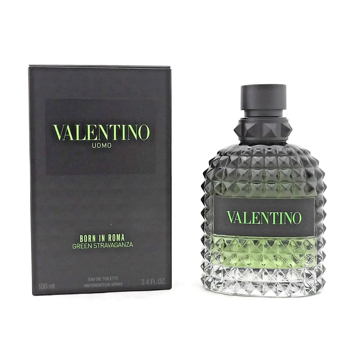 Valentino Uomo Born In Roma Green Stravaganza 3.4 oz Edt Spray NO Cellophane