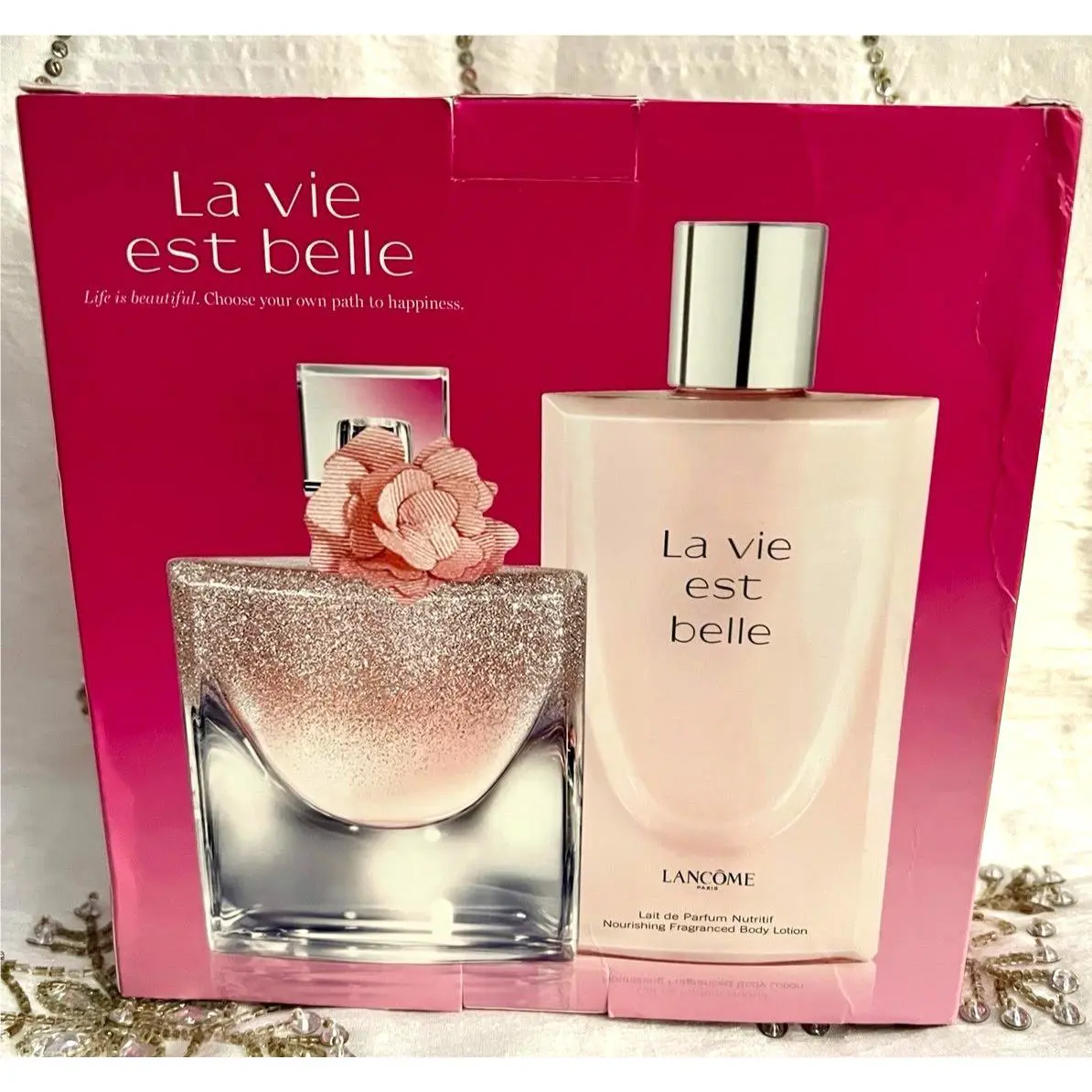 Lancome La Vie Est Belle L`eau de Parfum Perfume Lotion 1.7oz 6.7oz 2X Box