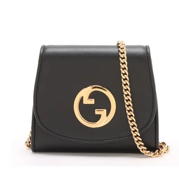 Gucci Blondie GG Logo Black Crossbody Wallet Bag 725219
