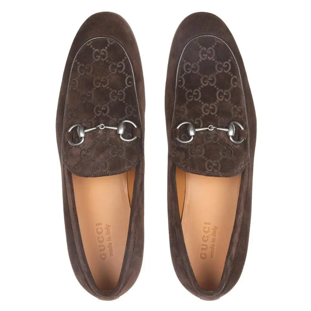 Gucci Me`s Luxury Brown Suede Leather Horsebit Loafers Shoes 8/US 8.5 - Brown