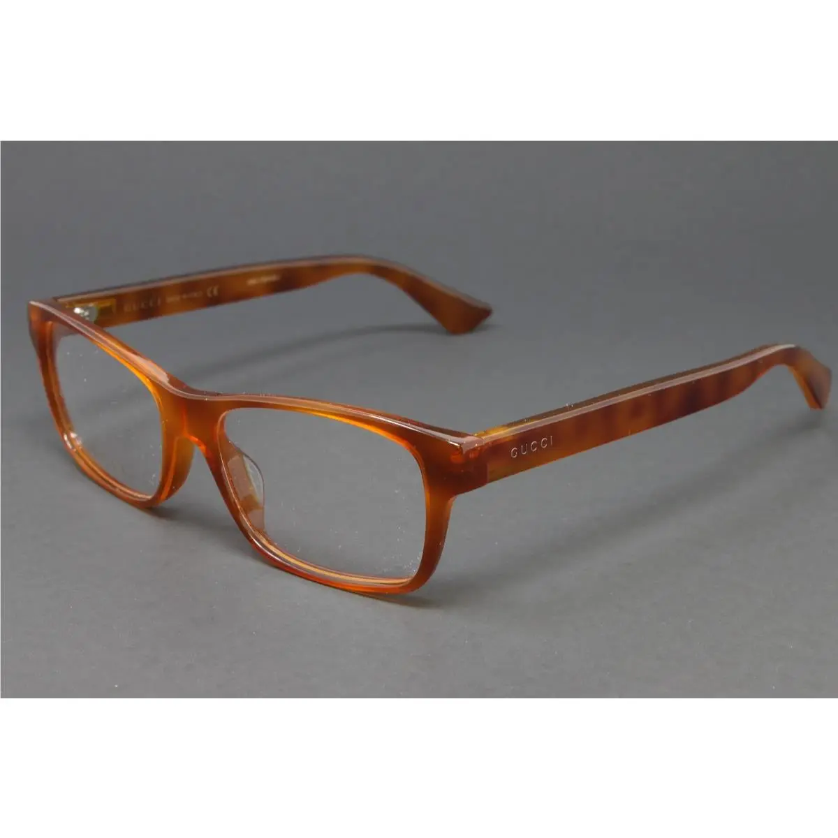 Gucci GG0006OA-006 Men`s Eyeglasses Light Havana 55mm Rectangle Plastic Frame
