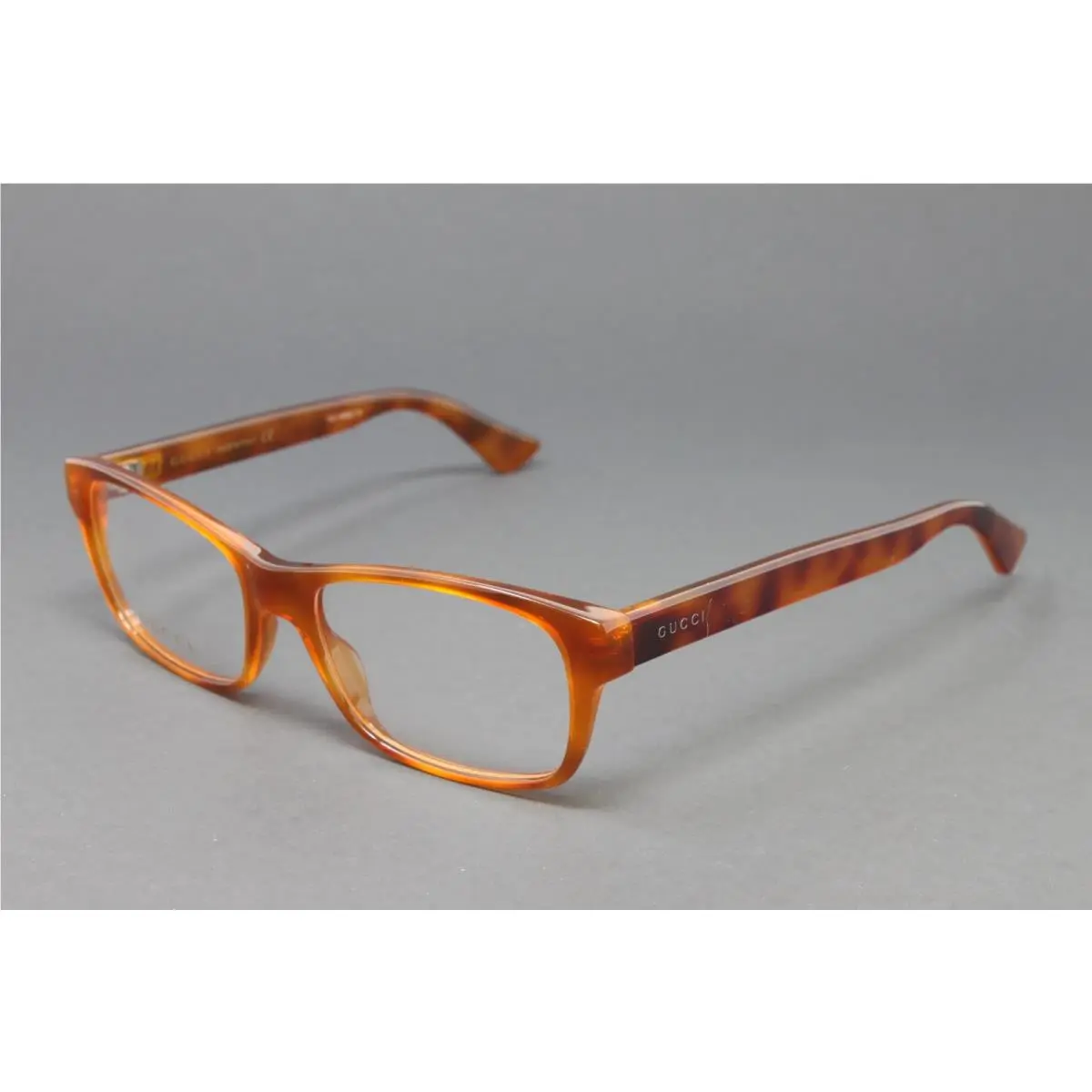 Gucci GG0006O-012 Men`s Eyeglasses Light Havana 55mm Rectangular Plastic Frame