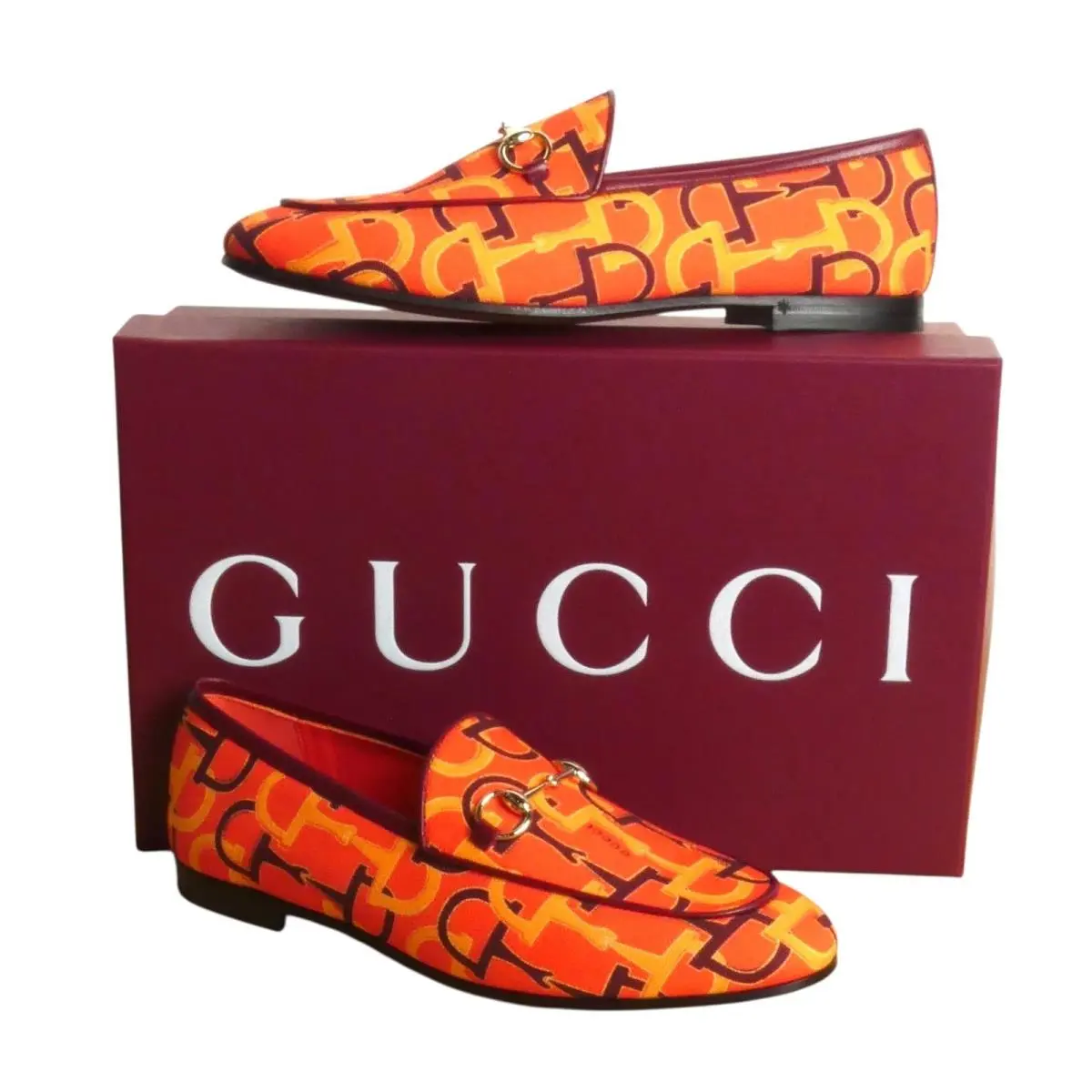 Gucci- Orange Jordaan Loafers Size 38