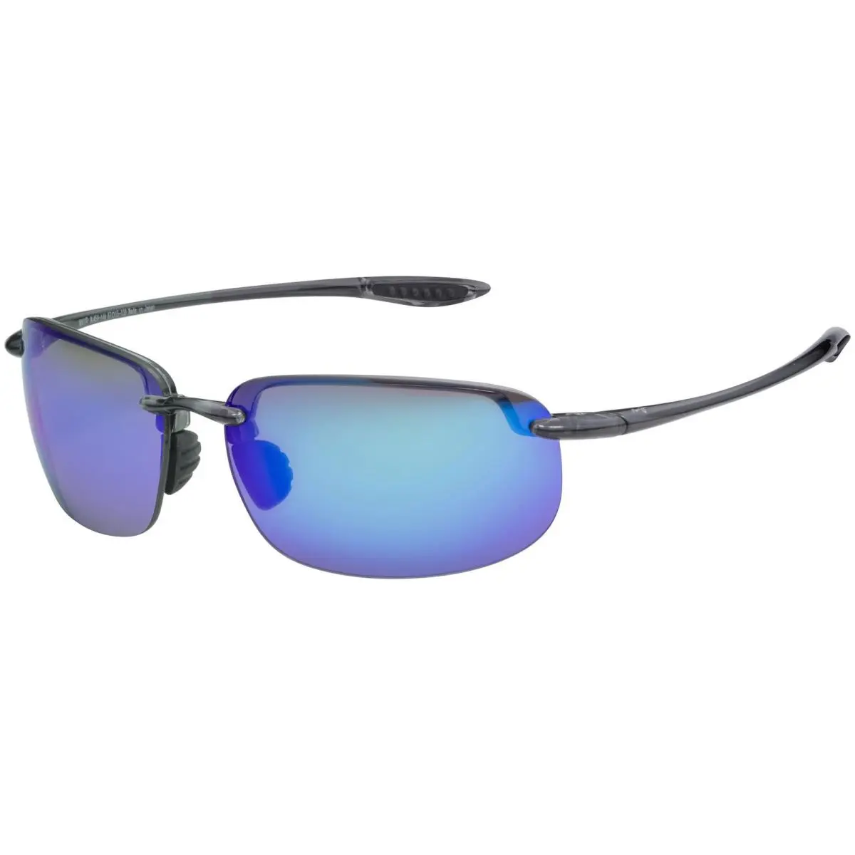 Maui Jim Polarized Hookipa XL Translucent Grey Rimless Sunglasses B456-14A Japan - Frame: Translucent Grey, Lens: Blue Hawaii