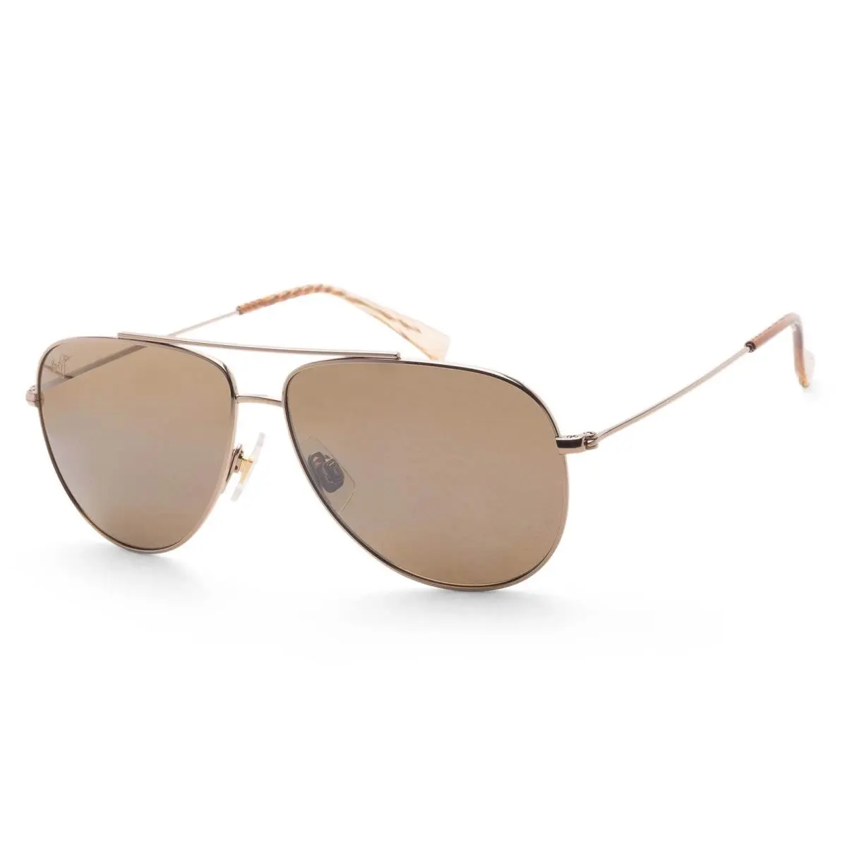 Maui Jim Men`s Hauoli 56mm Shiny Light Gold Polarized Sunglasses MJ0589S-003