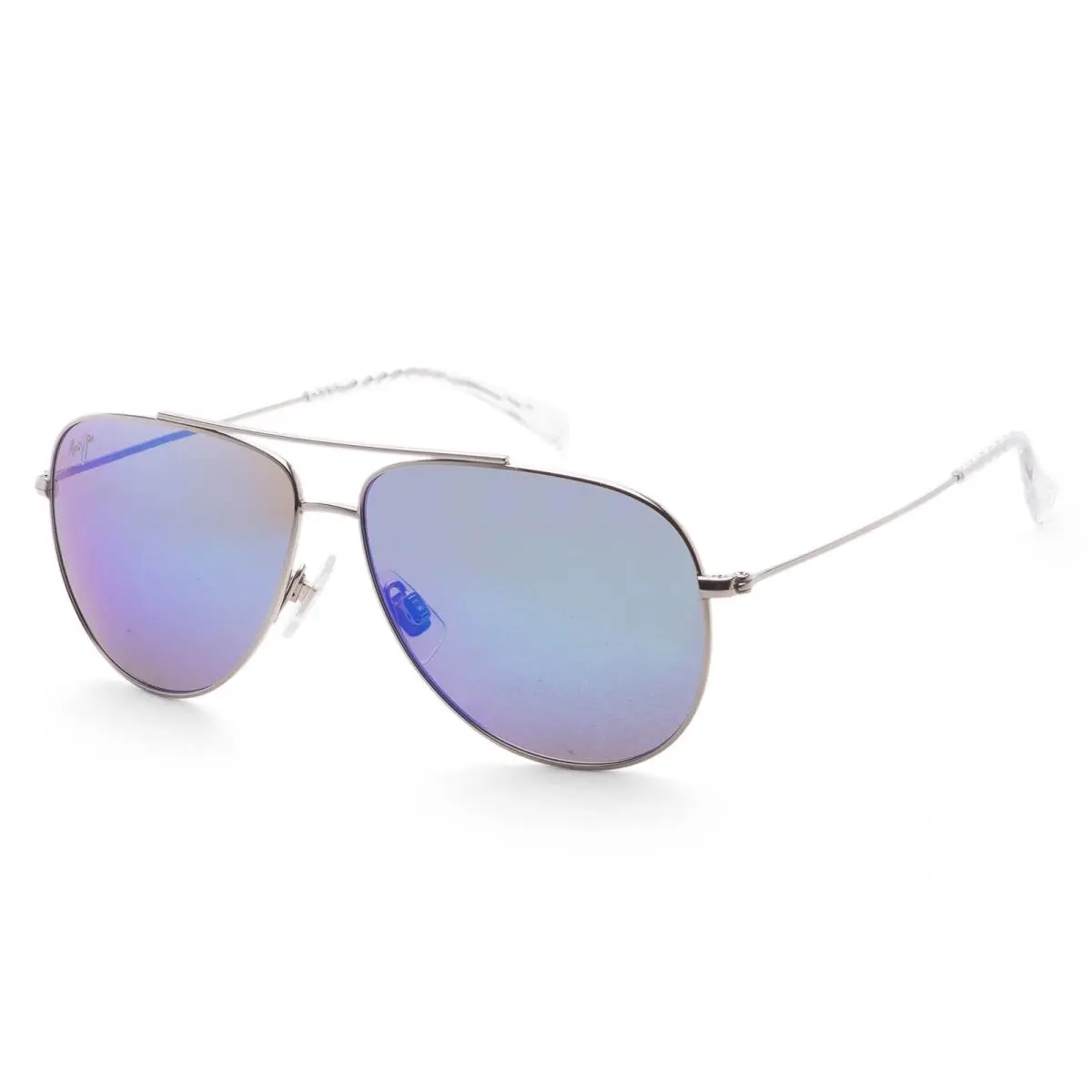 Maui Jim Men`s Hauoli 56mm Silver Polarized Sunglasses MJ0589S-002