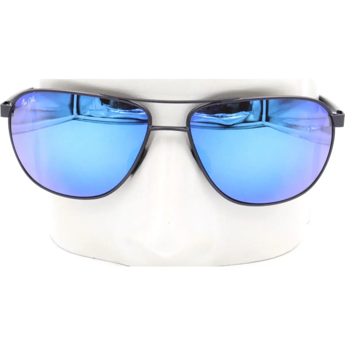 Maui Jim Castles Blue Hawaii Black Aviator Sunglasses B728-17 / MJ0728S-003