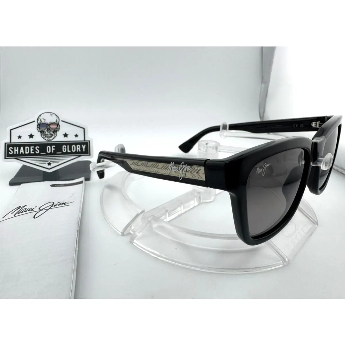 Maui Jim Hanohano MJ GS644-14A Shiny Black Neutral Grey Polarized Sunglasses