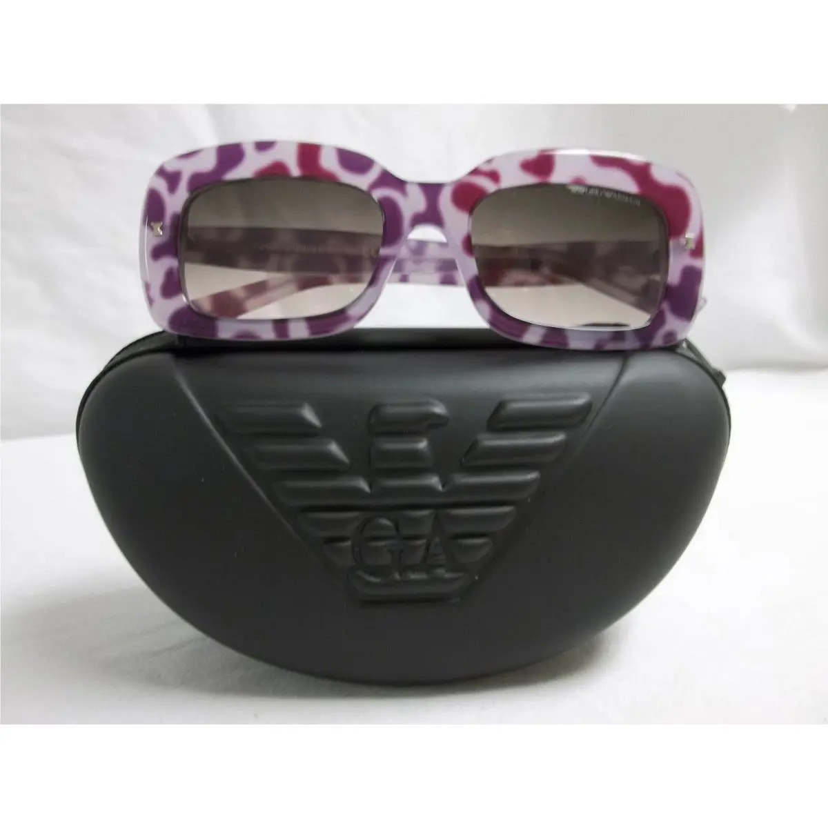 Emporio Armani EA 9850 Purple Brown Leopard Gradient Womens Sunglasses