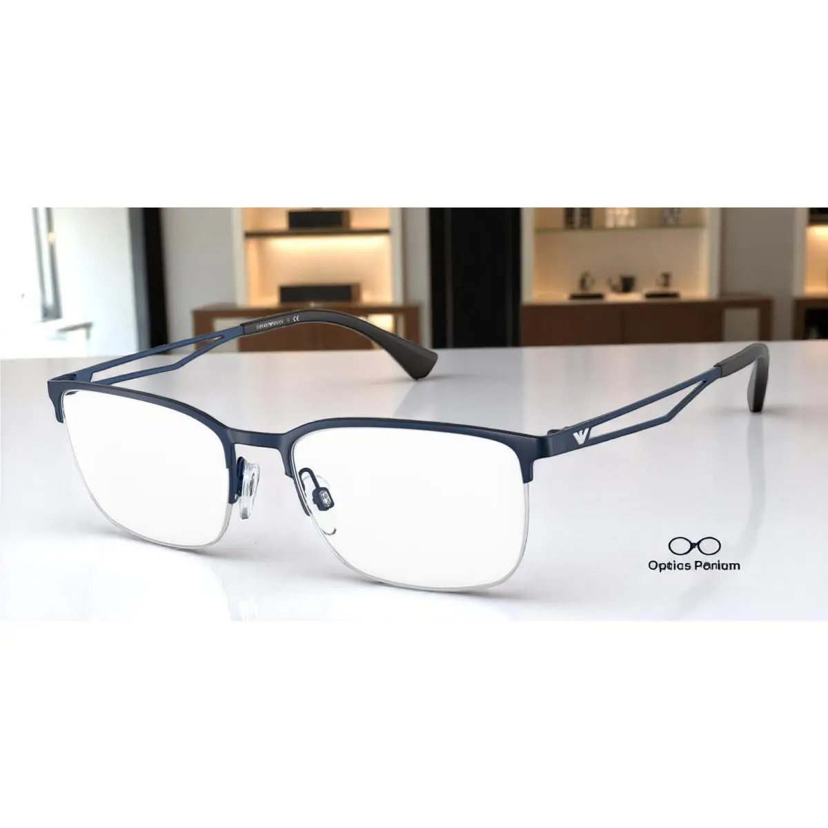 Emporio Armani EA1116 3018 Matte Blue Demo Lens 55 mm Men`s Sunglasses