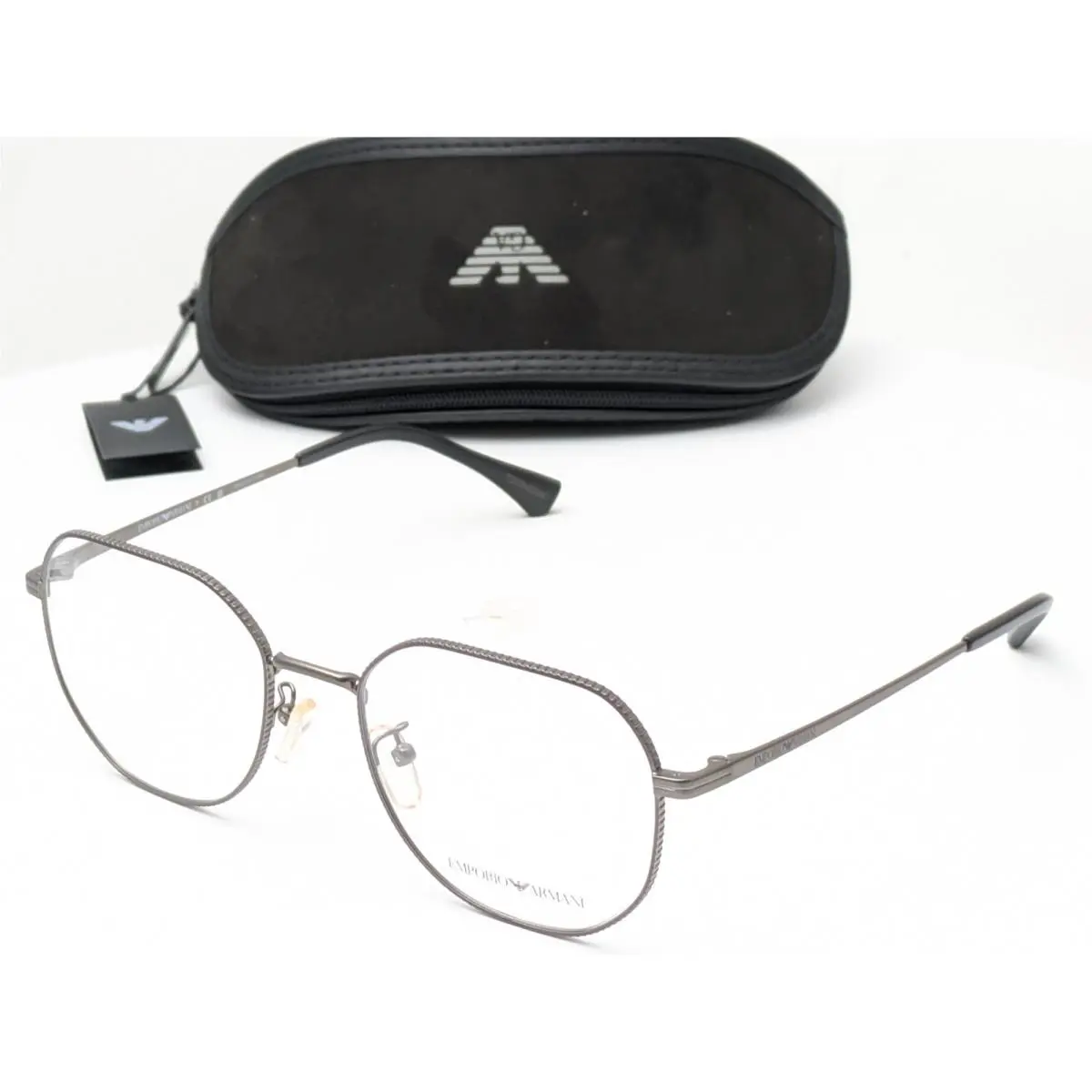 Emporio Armani EA1154D 3003 Round Matte Gunmetal Men Eyeglasses Frames 54-19-145