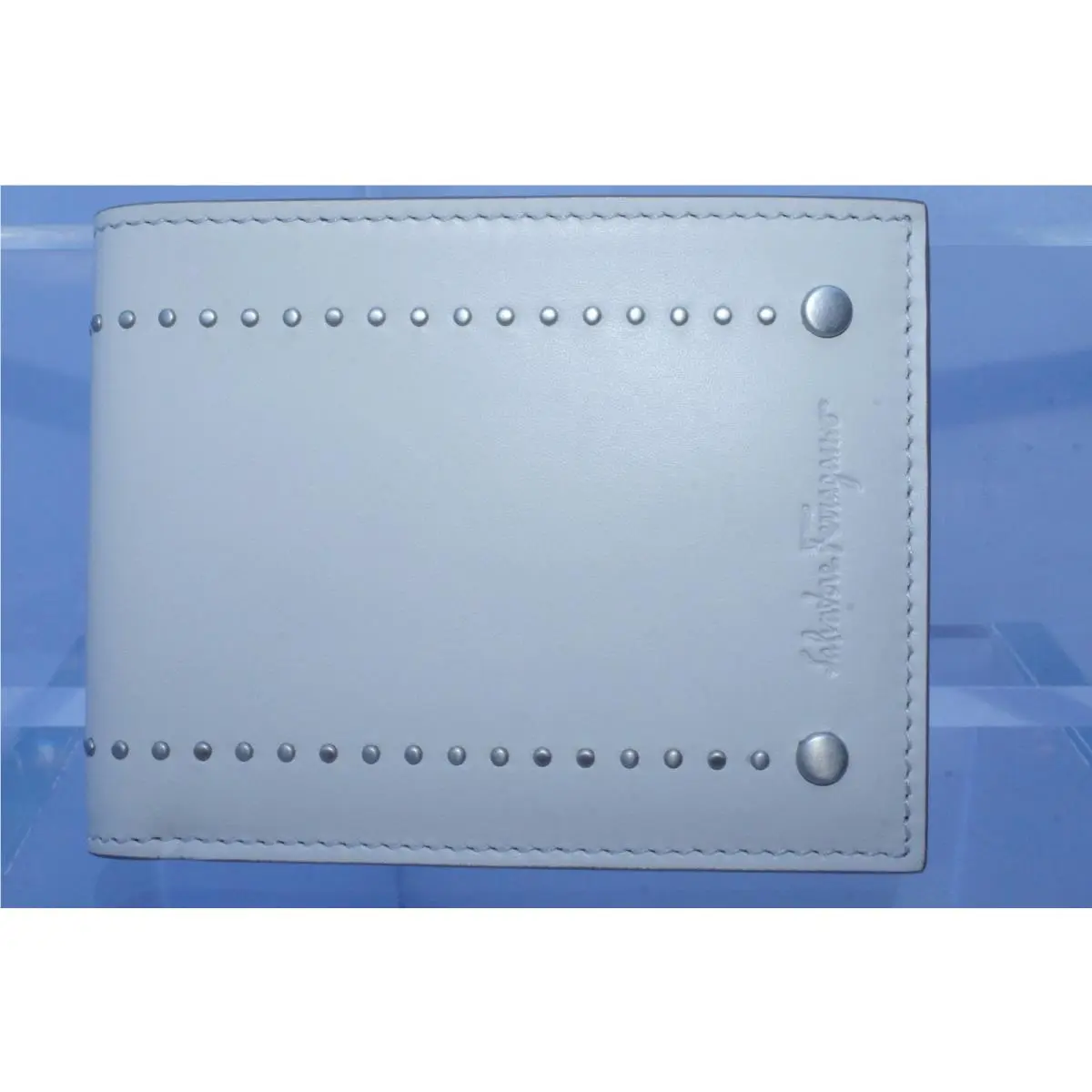 Salvatore Ferragamo Men`s Wallet Credit Card CC Holder White