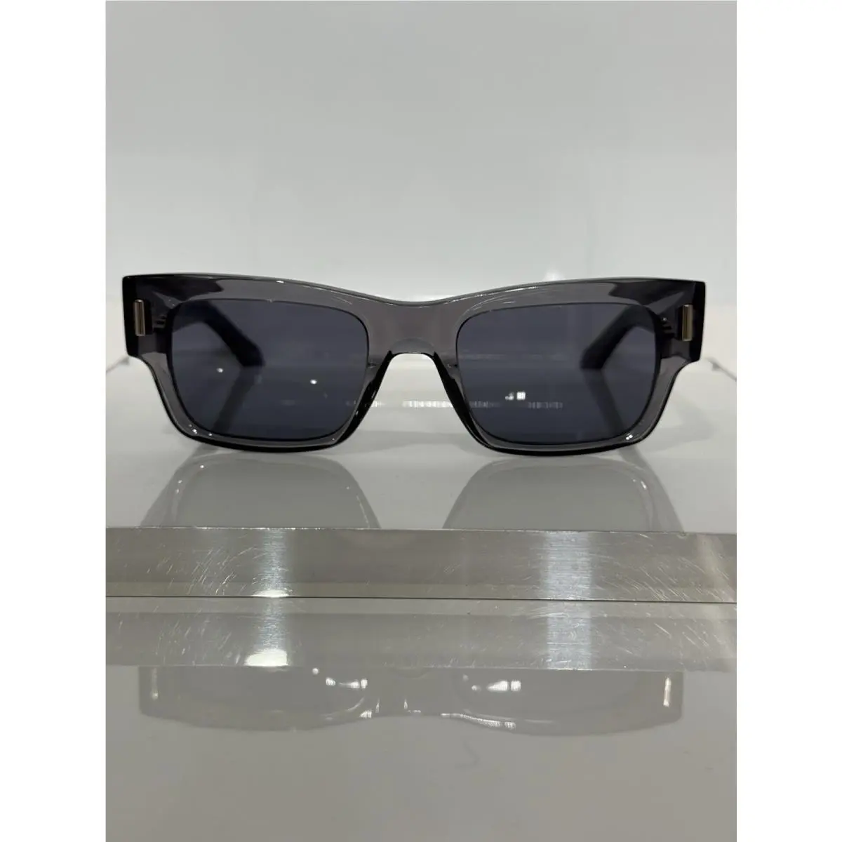 Salvatore Ferragamo 2011S 020 Crystal Gray Chunky Square Acetate Sunglasses