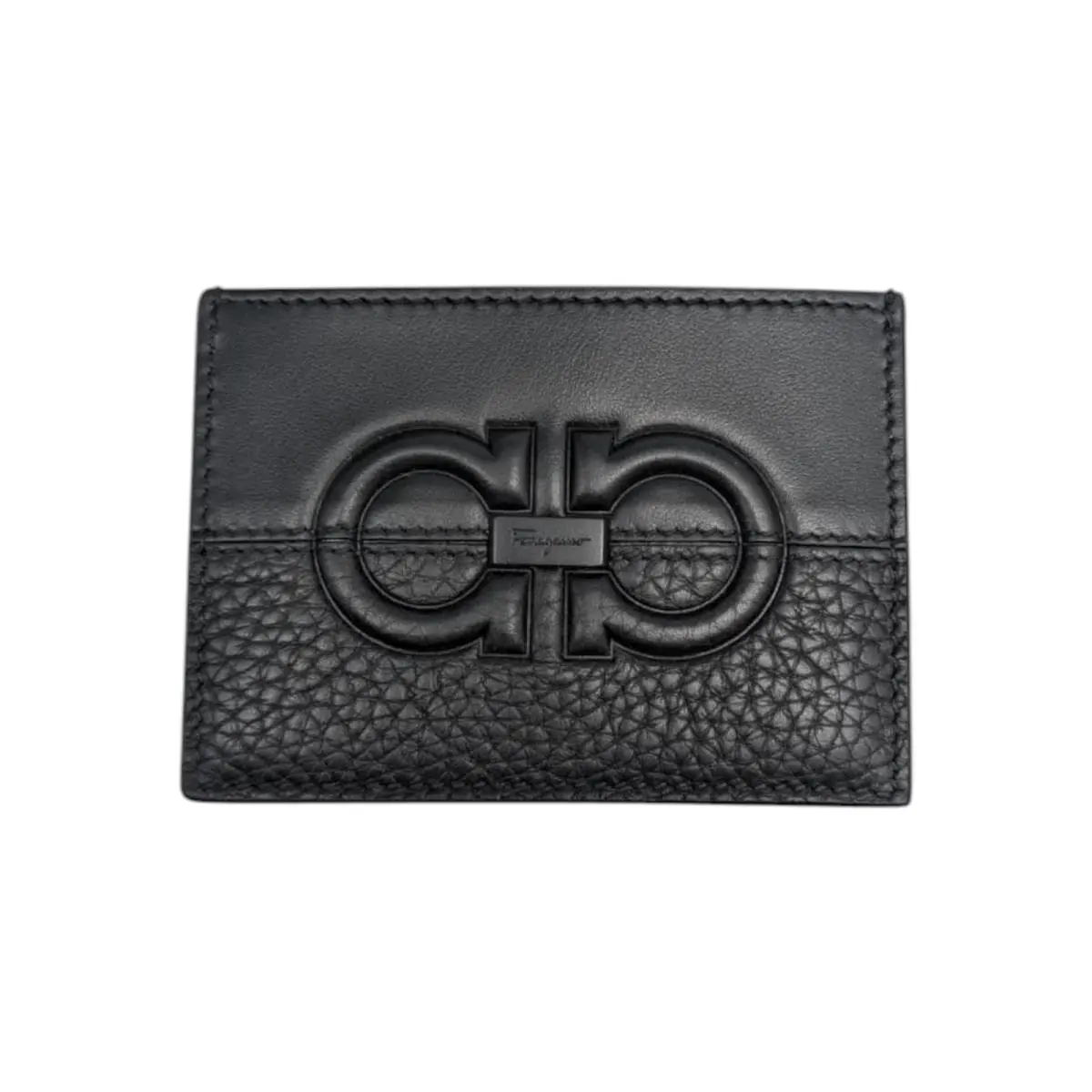 Salvatore Ferragamo Gancini Men`s 724056 Black Card Holder