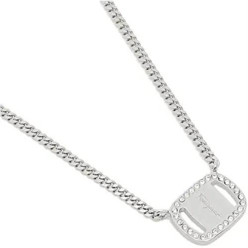 Women`s 717142 Vara Crystal Necklace by Salvatore Ferragamo