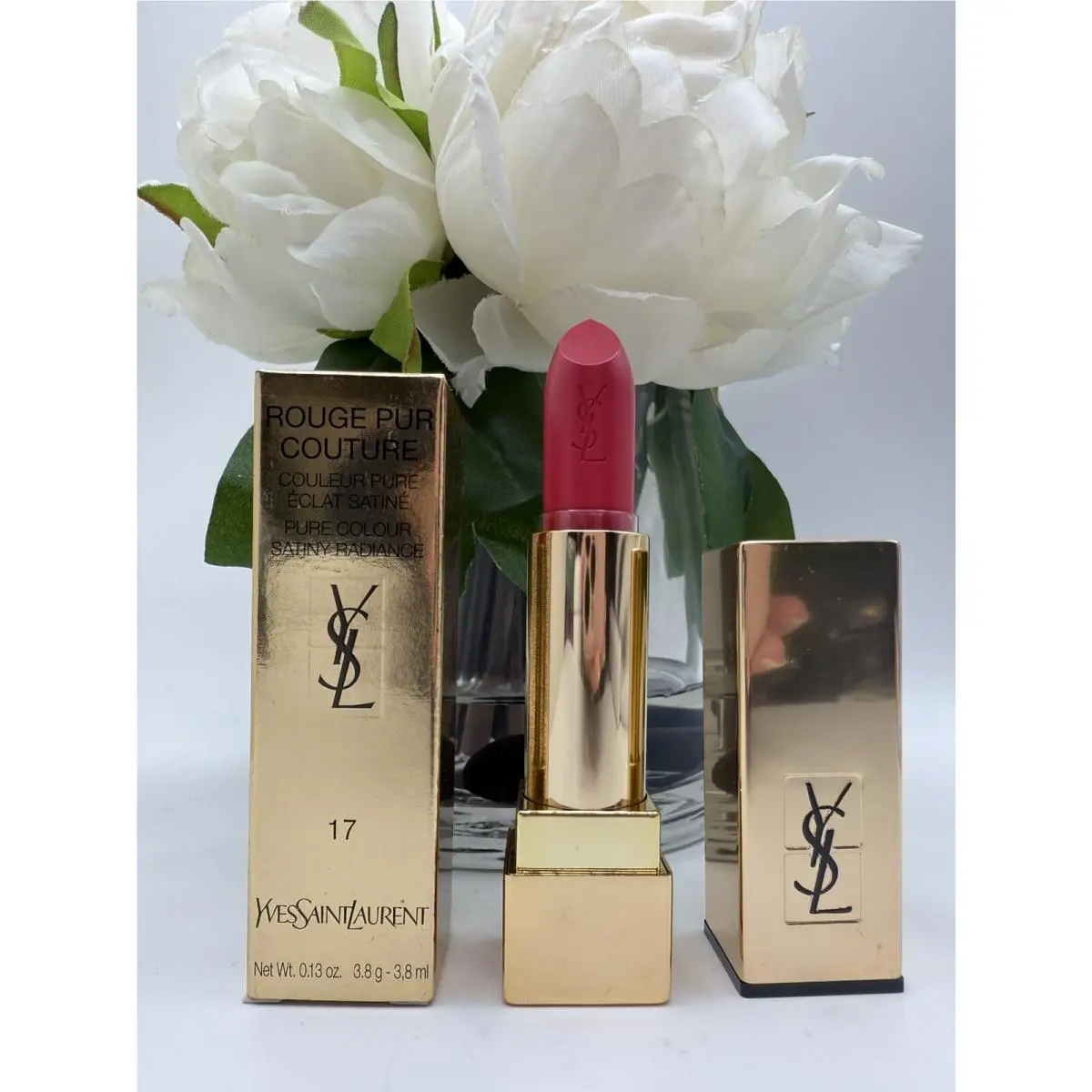 Ysl Yves Saint Laurent Rouge Pur Couture Lipstick 17 Rose Dahlia 0.13 Oz / 3.8g