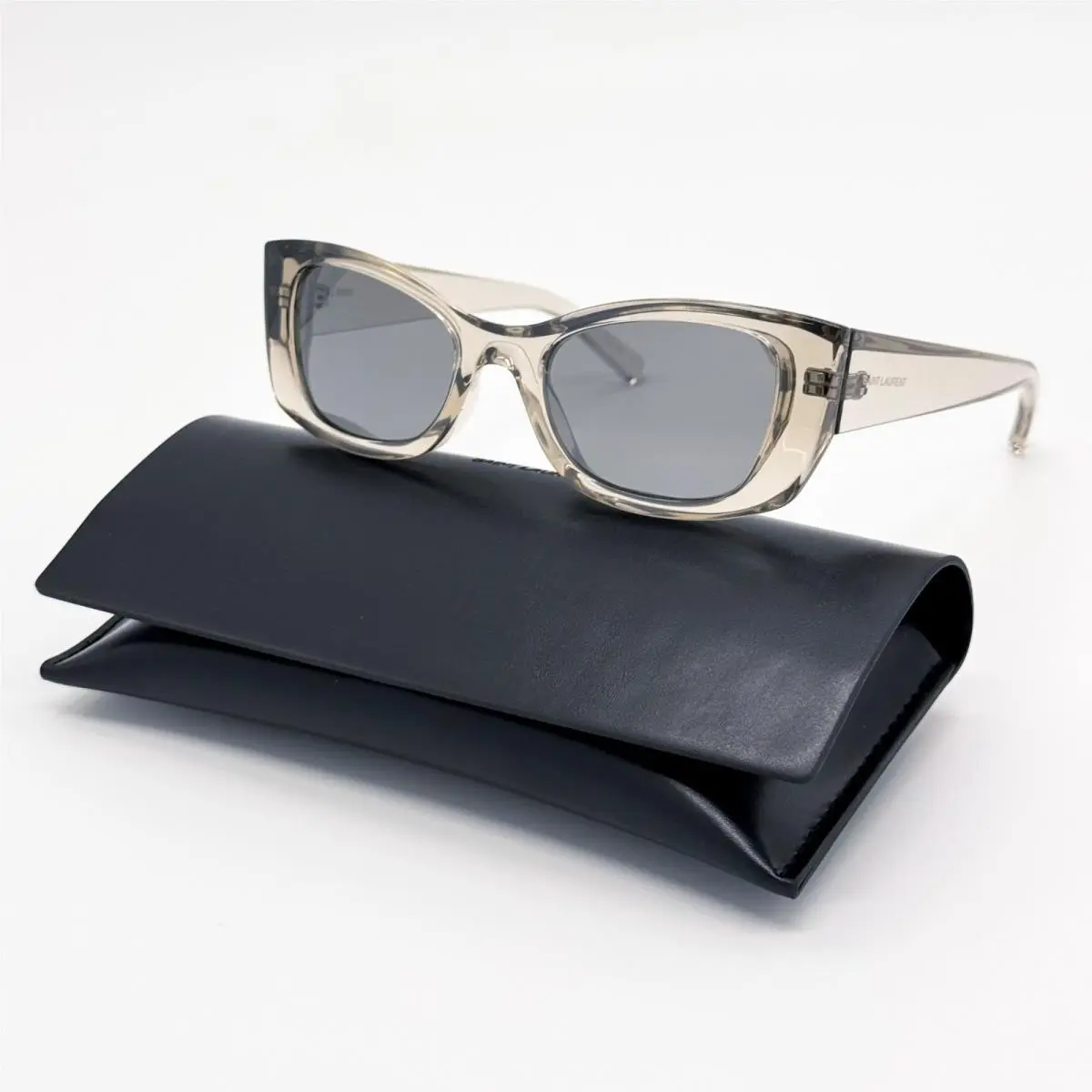 Saint Laurent Sunglasses SL593 003 Beige Cat Eye Women Eyewear SL 593 003 by Yves Saint Laurent