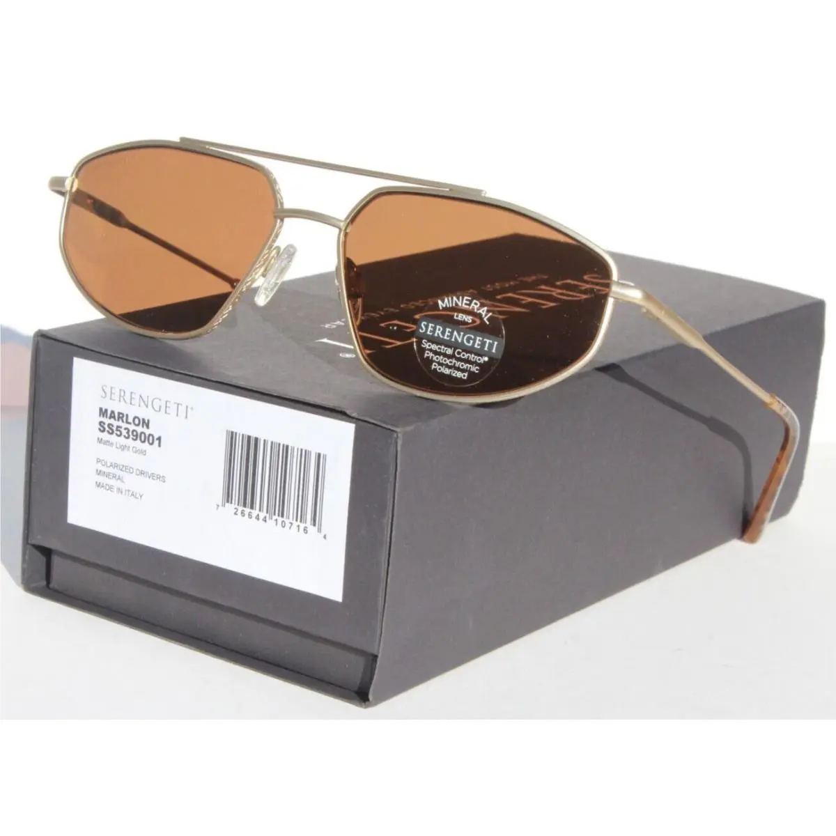 Marlon Polarized Sunglasses Matte Light Gold/drivers SS539001 Italy by Serengeti
